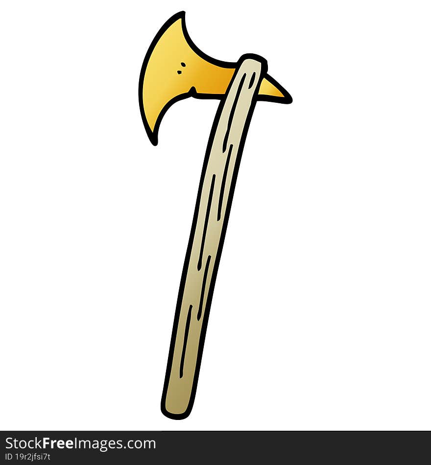 cartoon doodle golden large axe