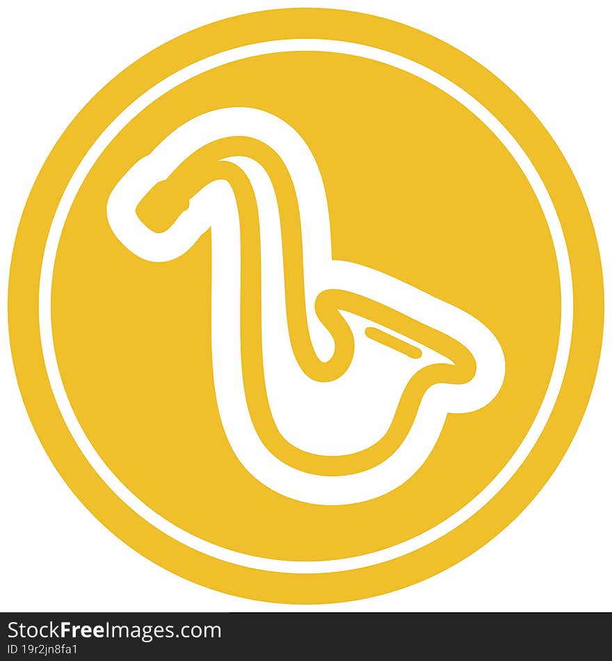 musical instrument saxophone circular icon symbol