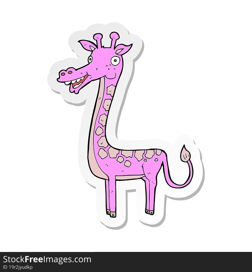 sticker of a cartoon giraffe