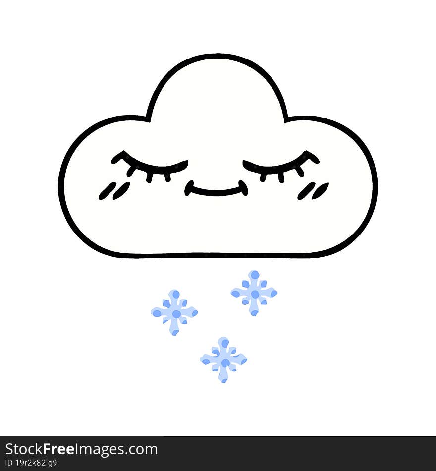 comic book style cartoon of a snow cloud