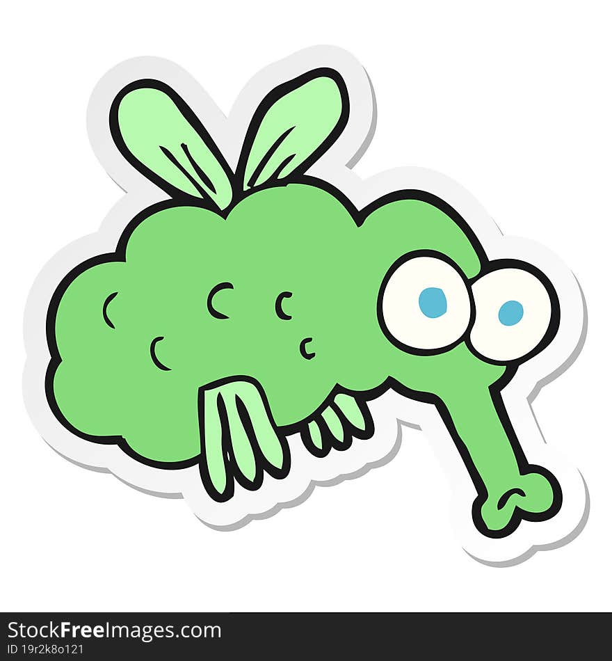 Sticker Of A Cartoon Fly