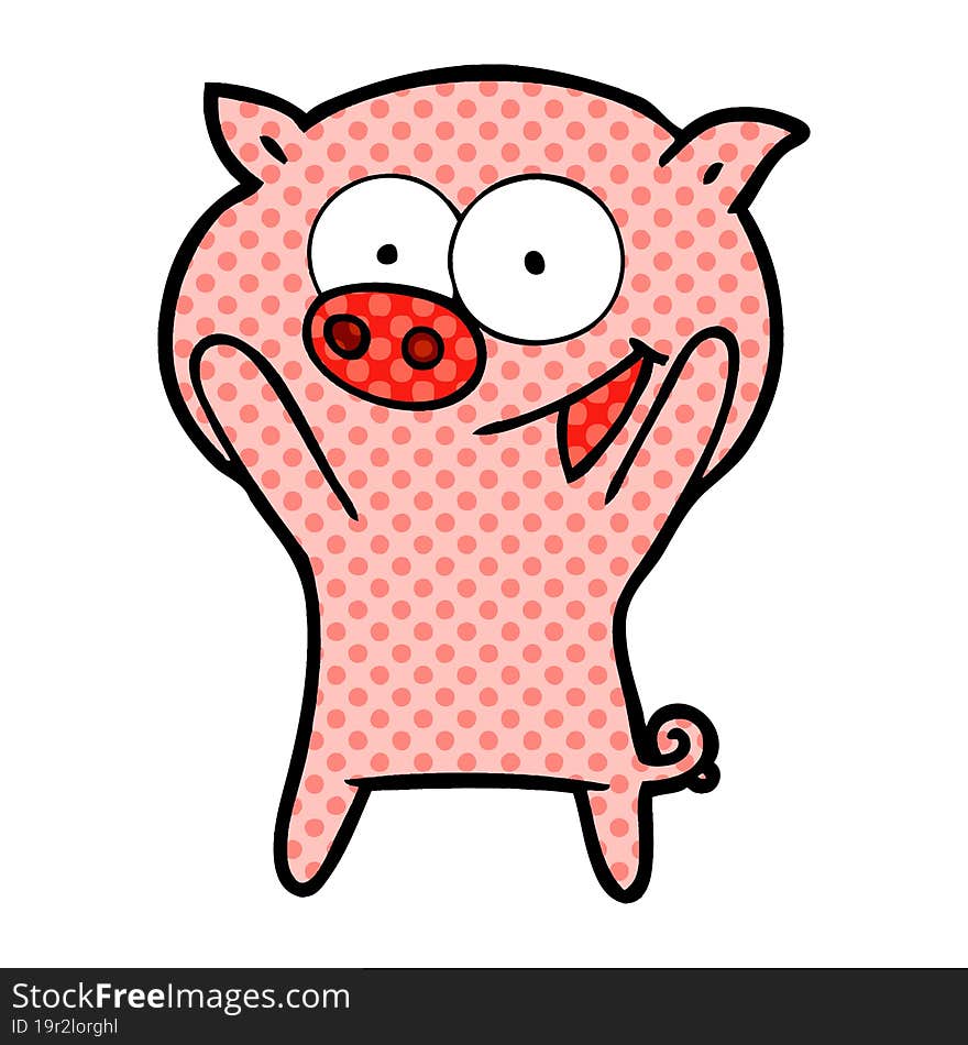 happy pig cartoon. happy pig cartoon