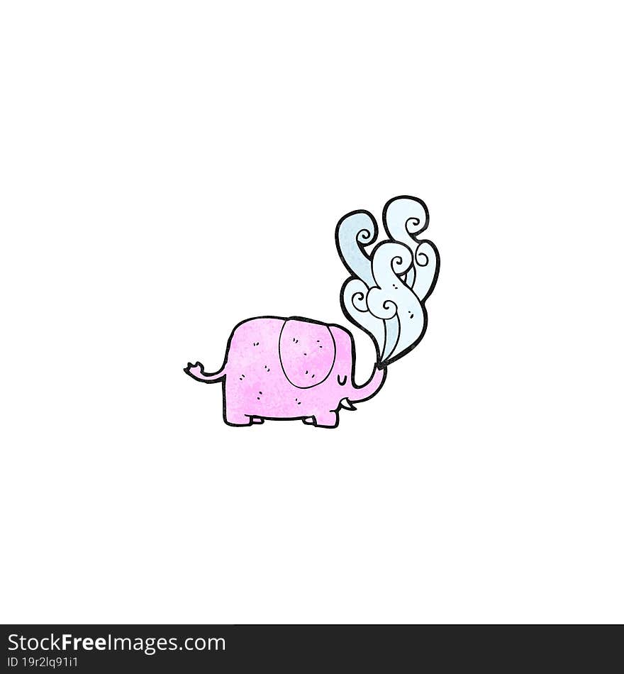 cartoon elephant blowing water