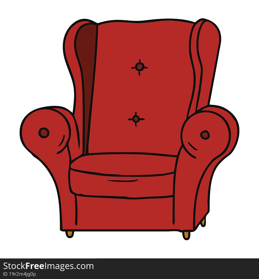 cartoon doodle of an old armchair