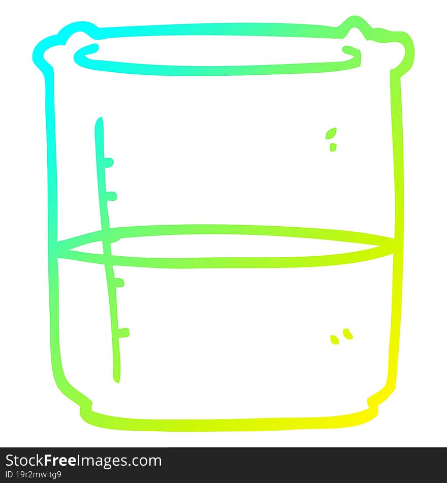 cold gradient line drawing cartoon science beaker