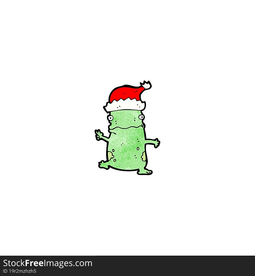 cartoon christmas party frog