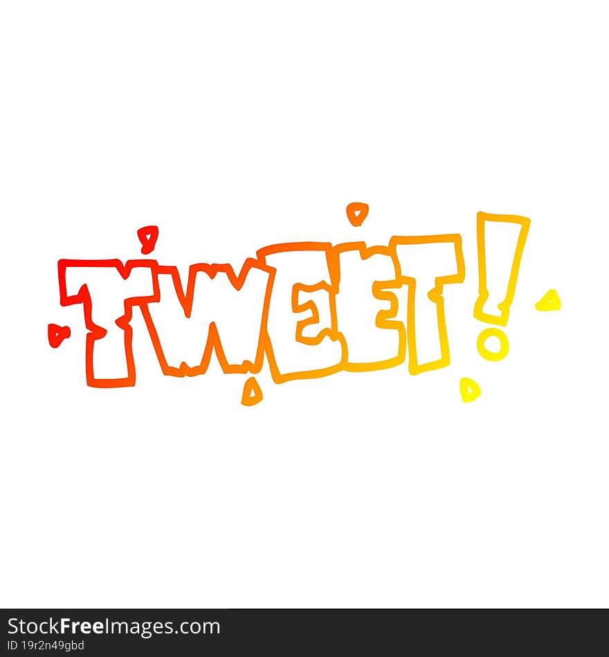 warm gradient line drawing cartoon bird tweet