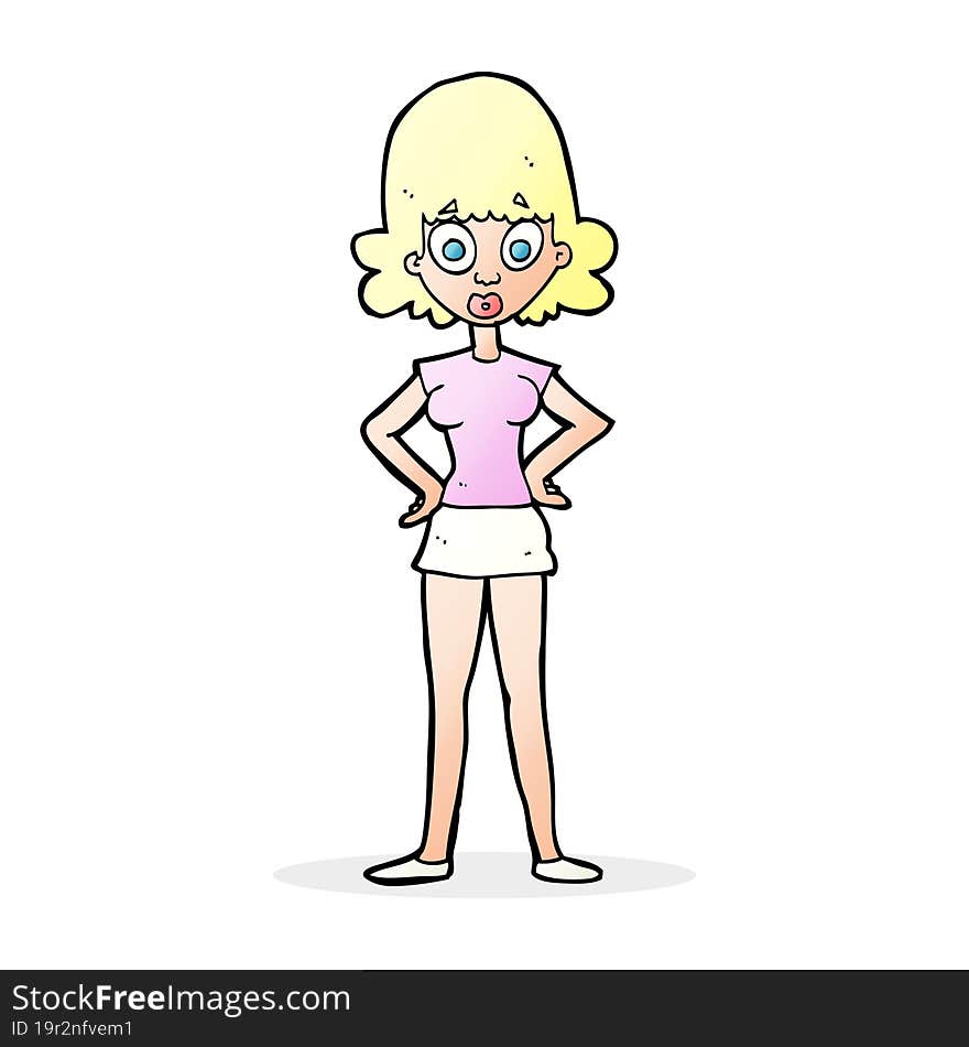 cartoon surprised woman