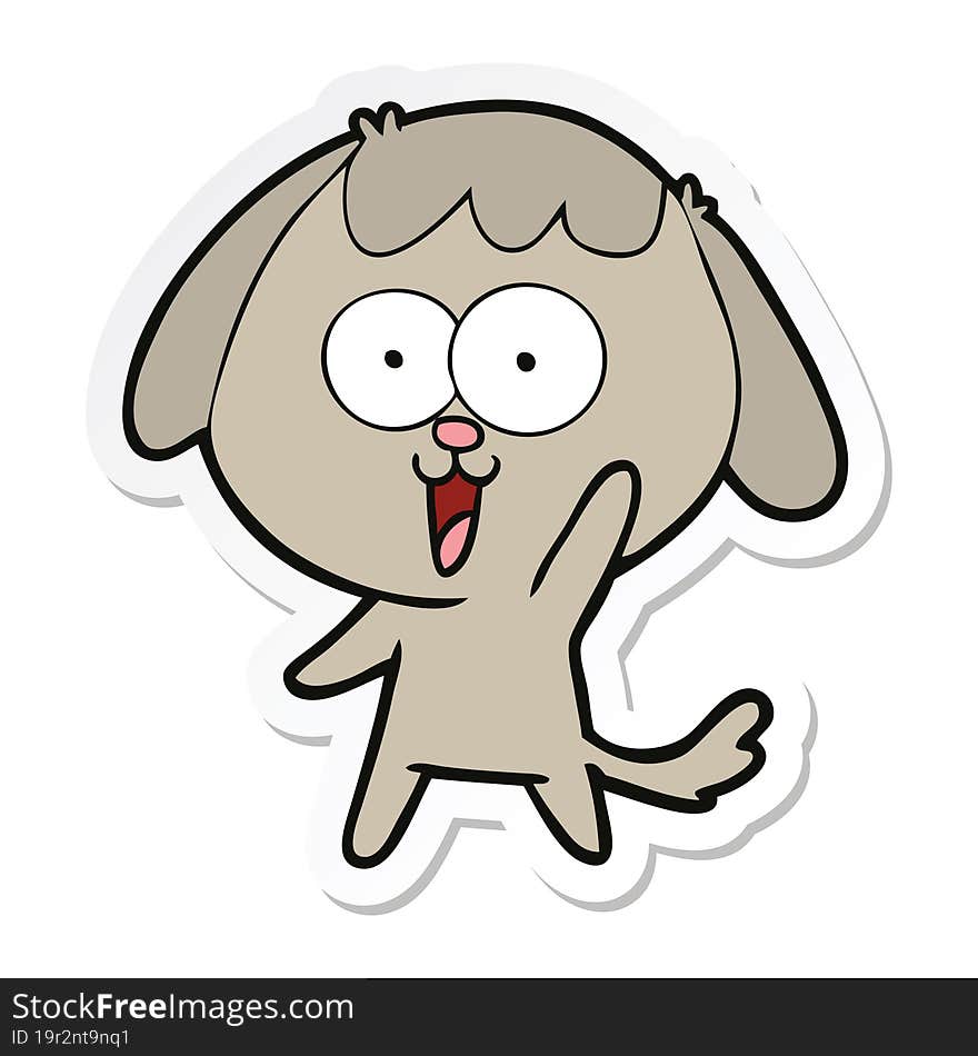 sticker of a cute cartoon dog