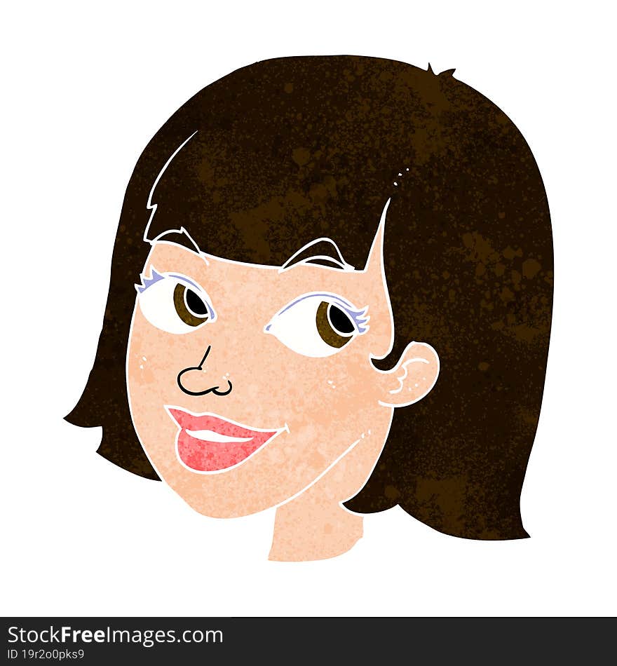 Cartoon Happy Female Face