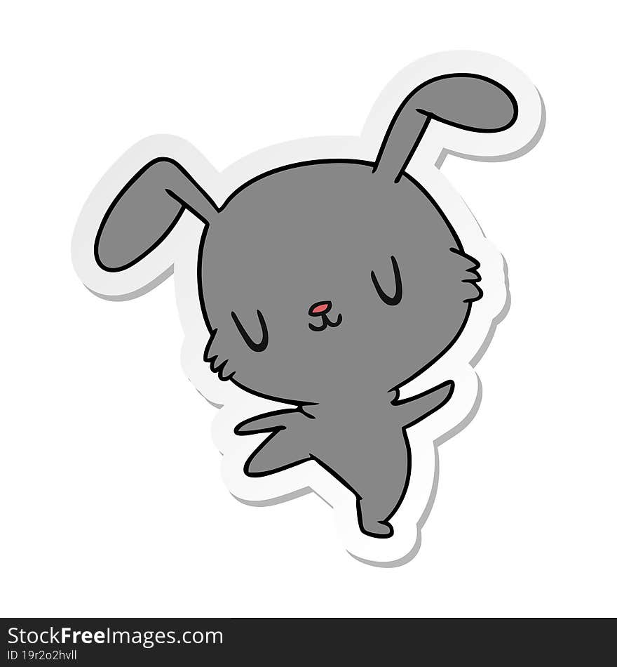 sticker cartoon illustration kawaii cute furry bunny. sticker cartoon illustration kawaii cute furry bunny