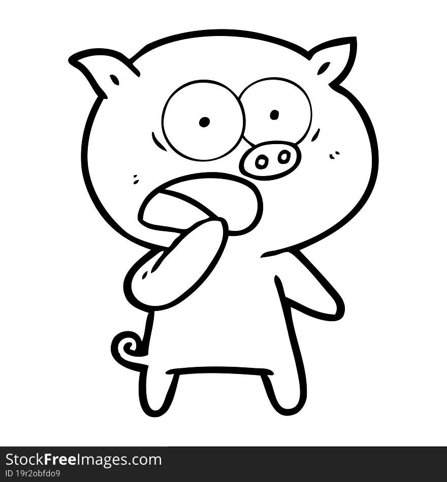 shocked pig cartoon. shocked pig cartoon