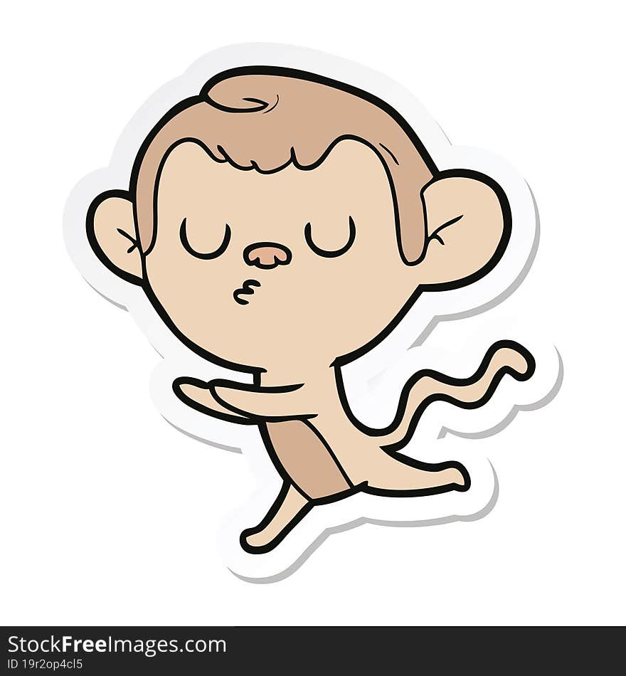 sticker of a cartoon monkey