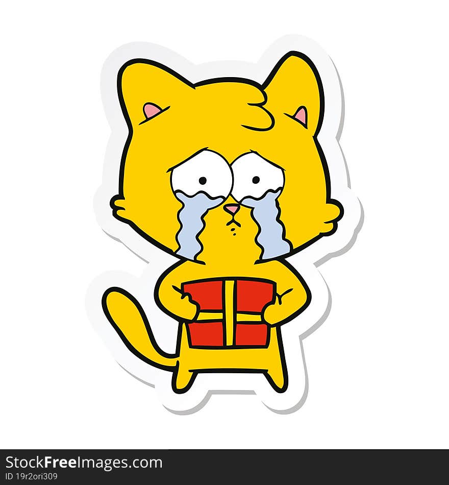 sticker of a cartoon cat