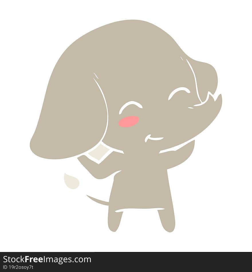 cute flat color style cartoon elephant