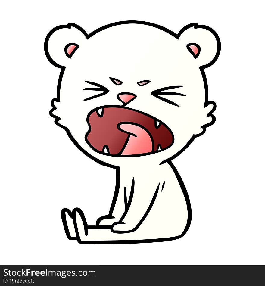 angry polar bear cartoon. angry polar bear cartoon