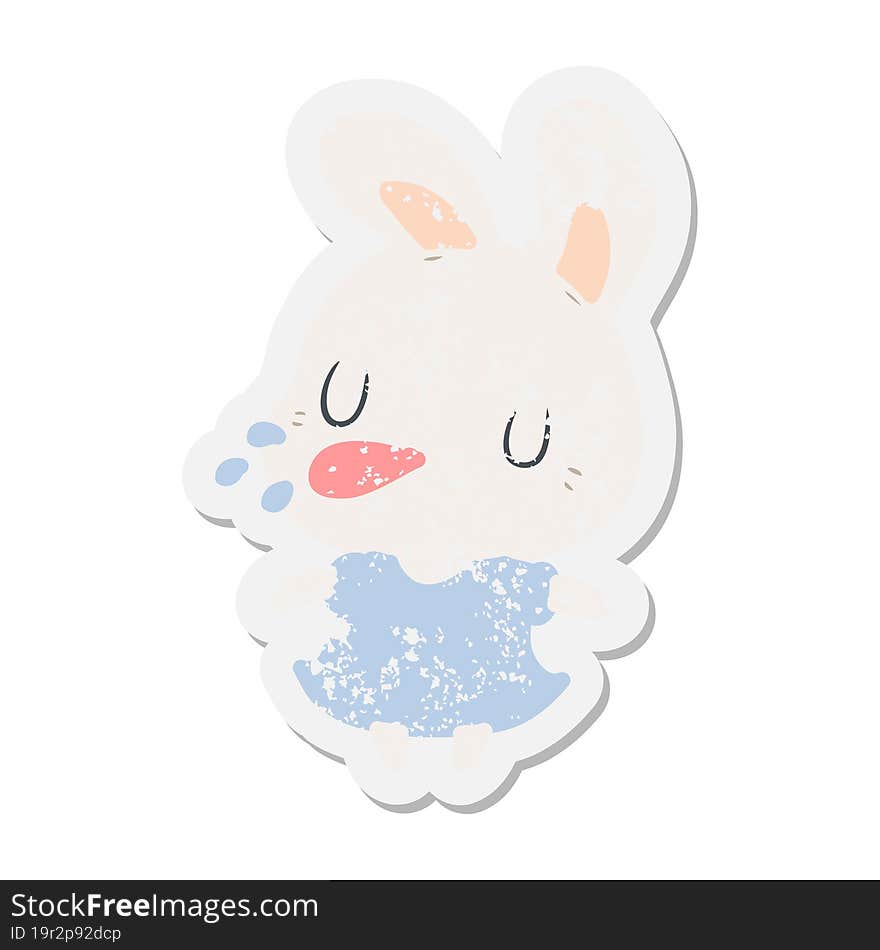 cartoon rabbit grunge sticker