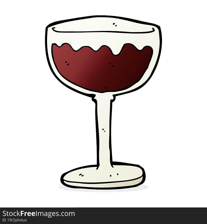 cartoon glass of red wine