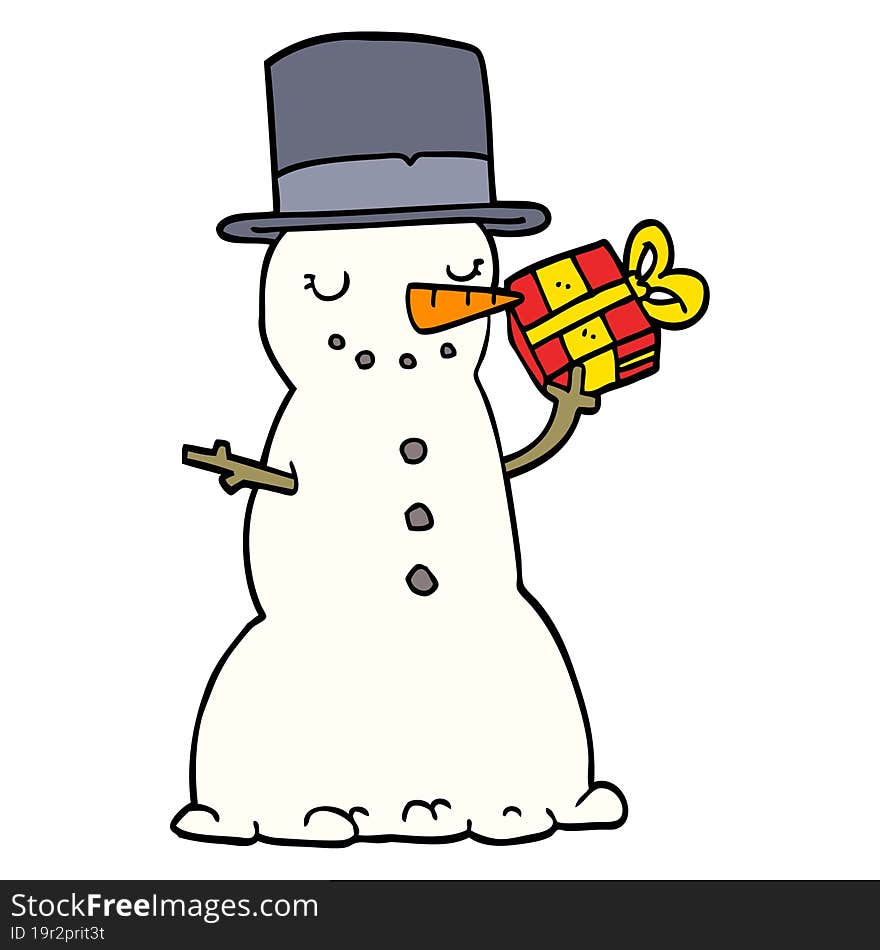 Cartoon Christmas Snowman