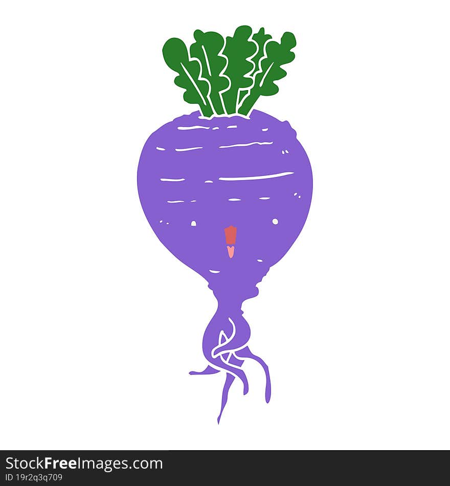 flat color style cartoon turnip