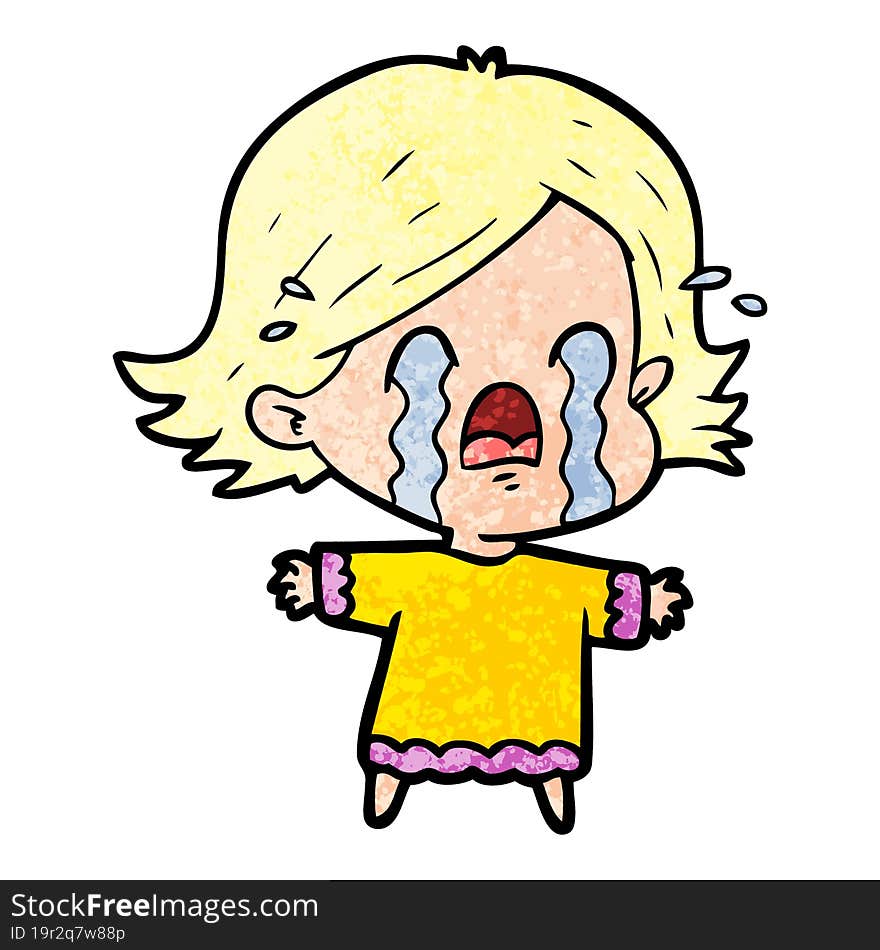 cartoon woman crying. cartoon woman crying