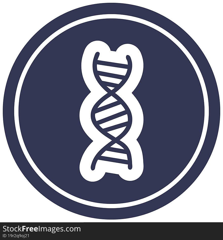 DNA chain circular icon