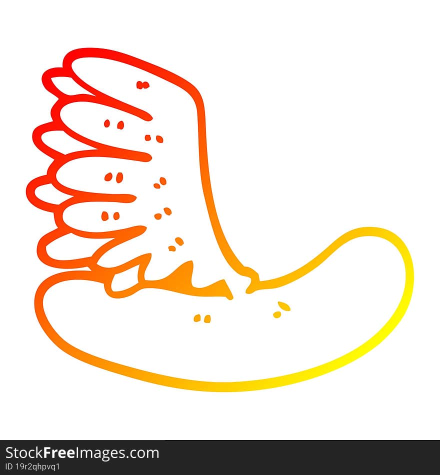 Warm Gradient Line Drawing Cartoon Hot Dog