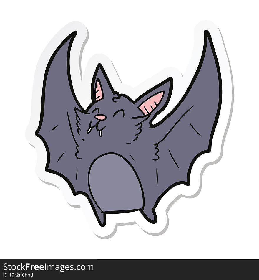 sticker of a cartoon halloween bat