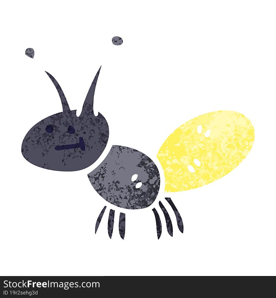 quirky retro illustration style cartoon light bug