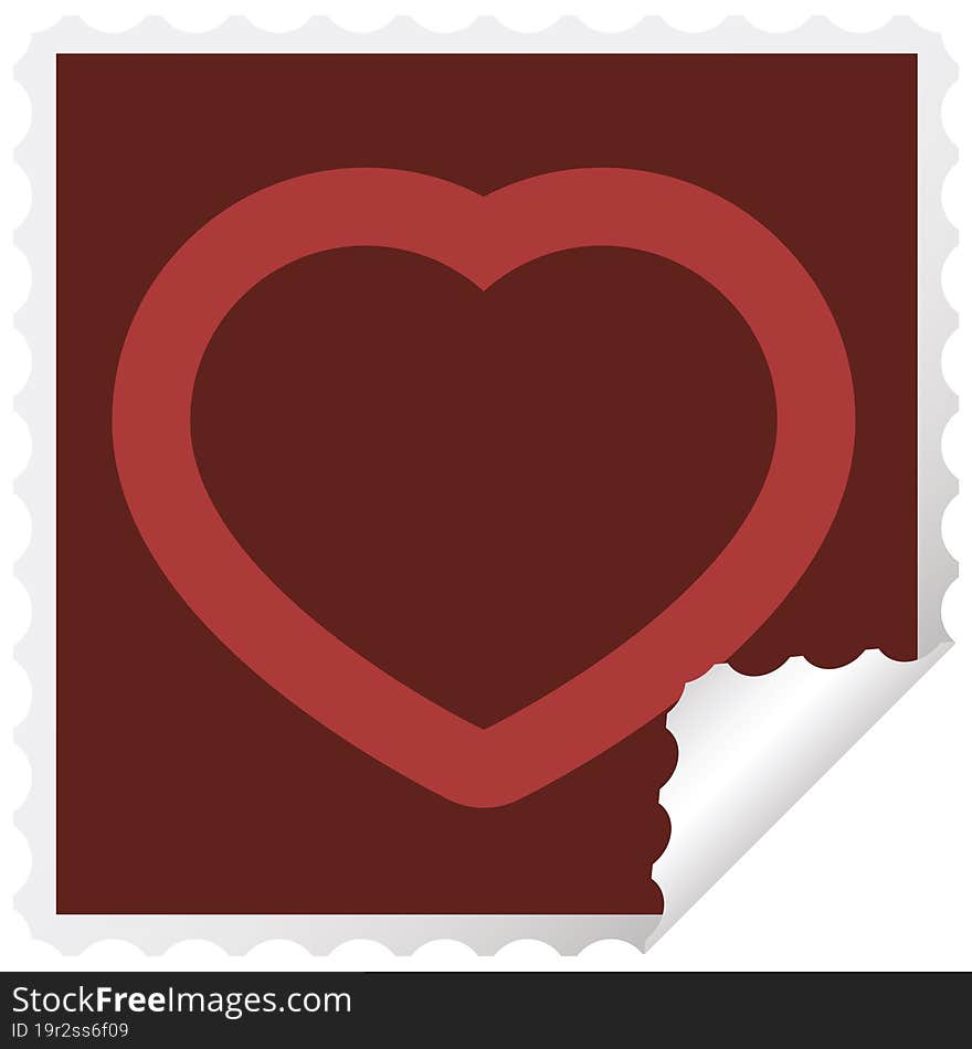 Heart Symbol Graphic Vector Illustration Square Sticker Stamp