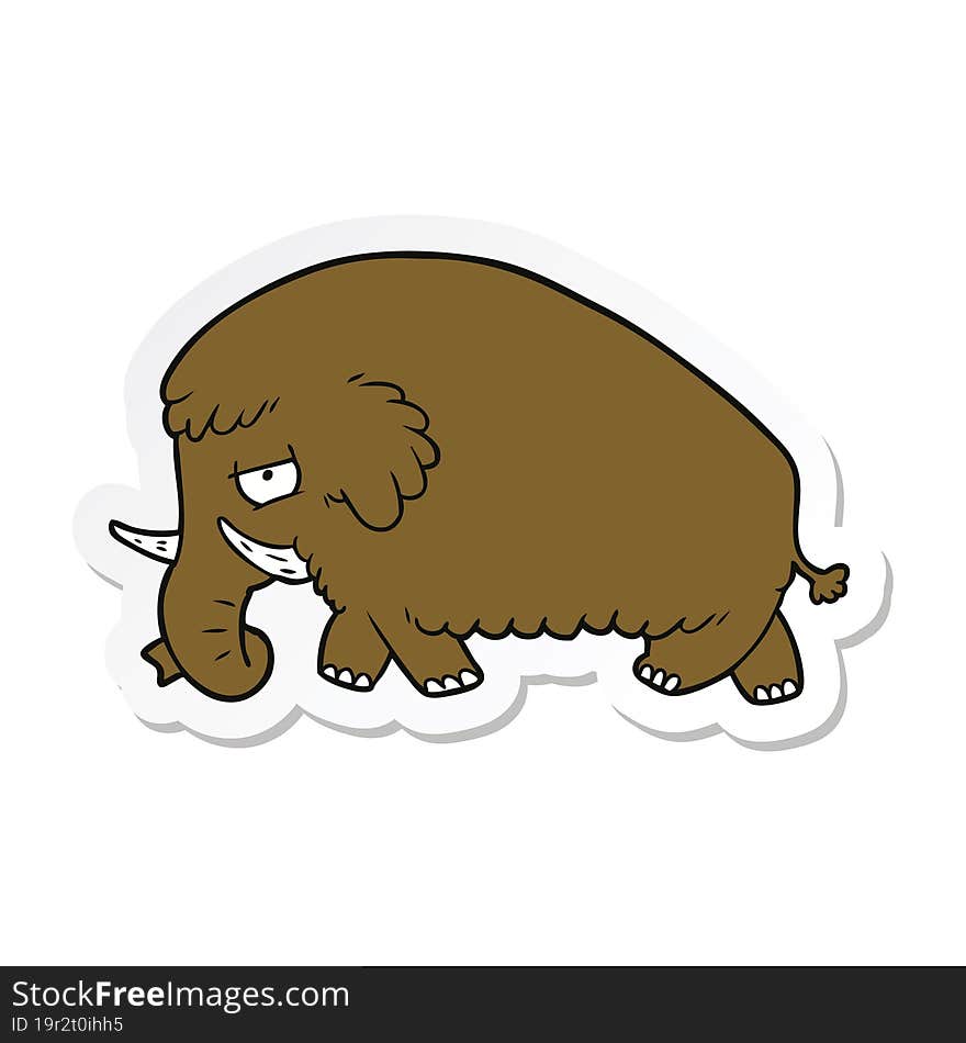 sticker of a cartoon mammoth