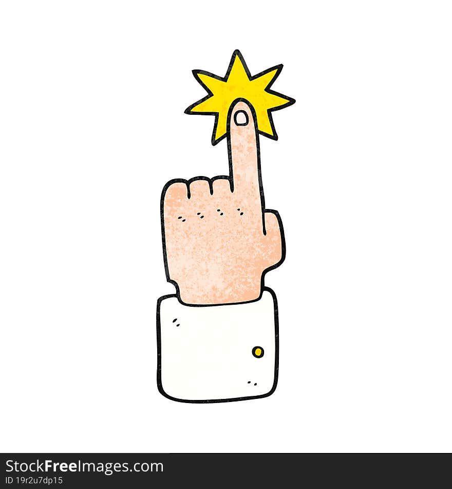 textured cartoon pointing hand