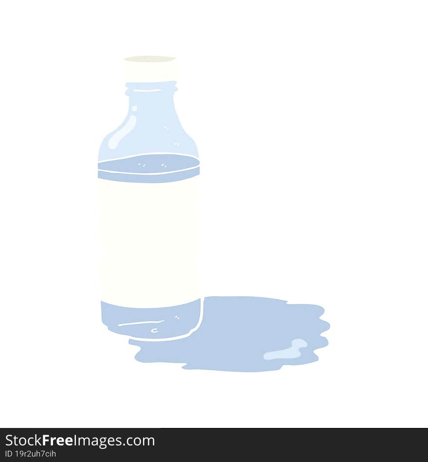 flat color illustration of a cartoon water bottle