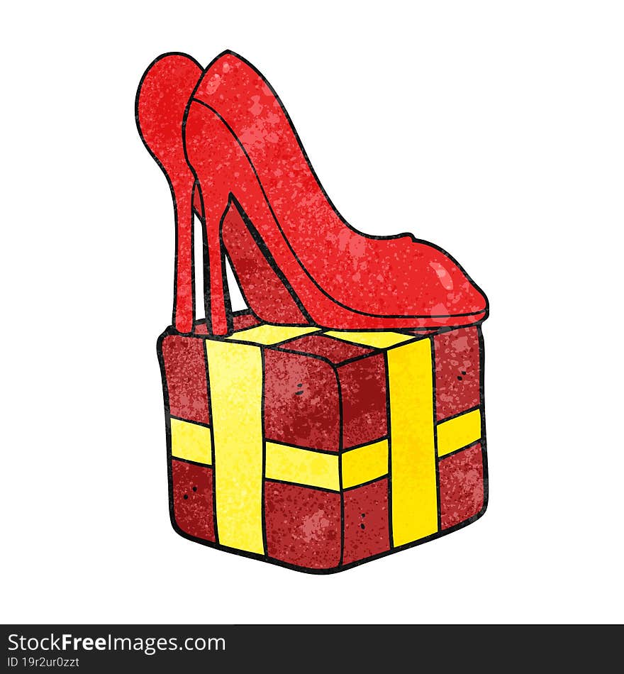 textured cartoon high heel shoes gift