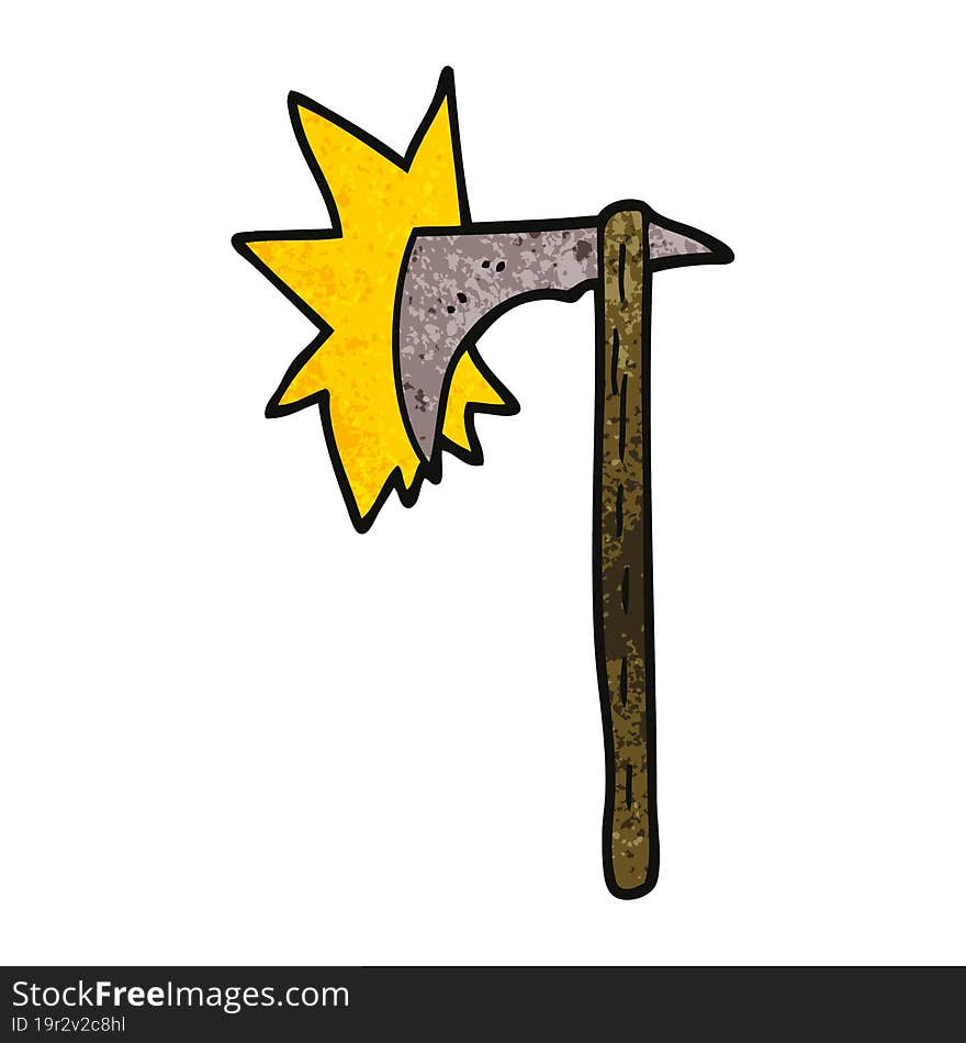 cartoon doodle viking axe