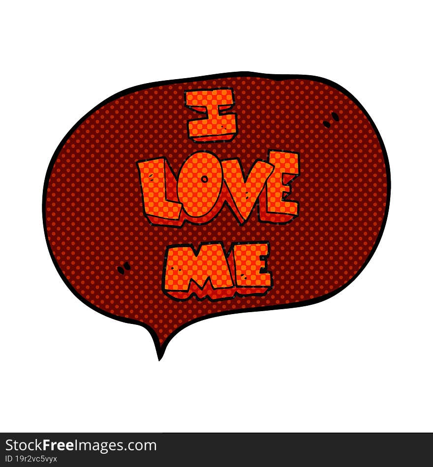 i love me comic book speech bubble cartoon symbol