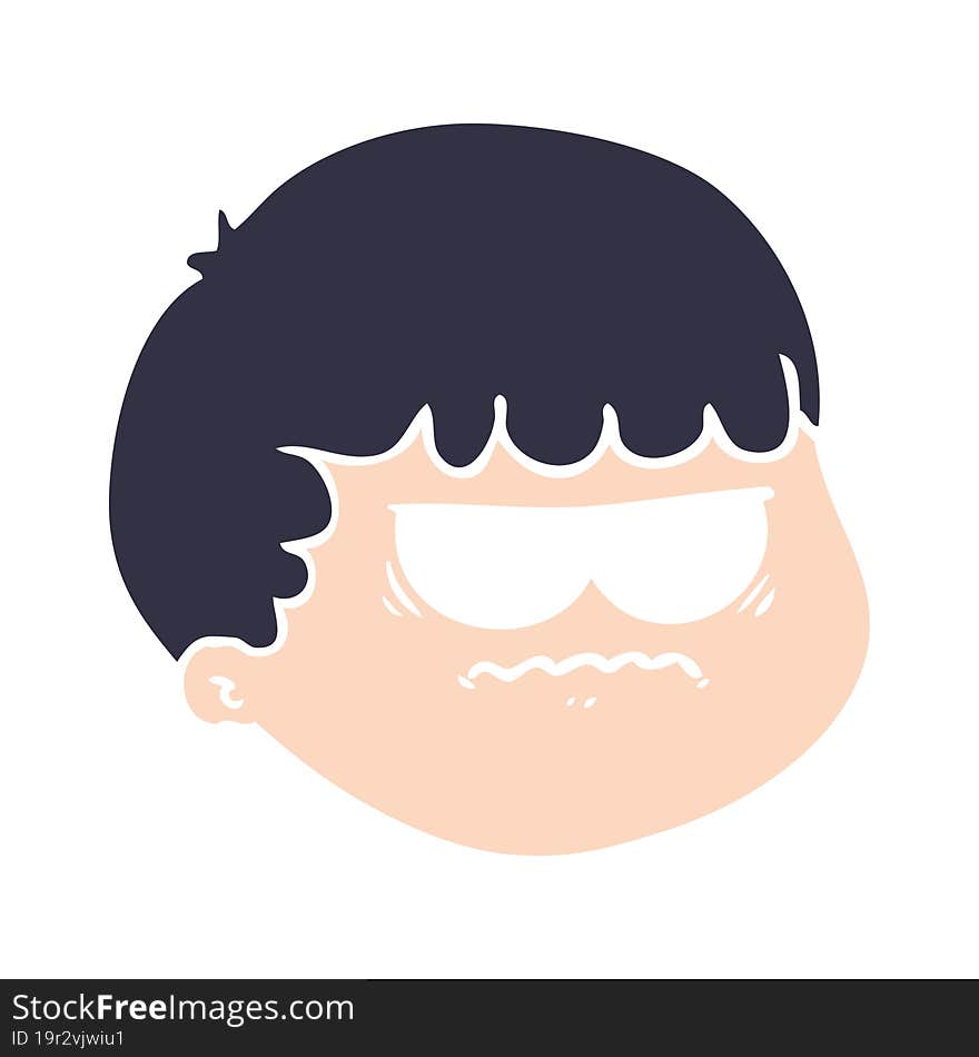 flat color style cartoon male face