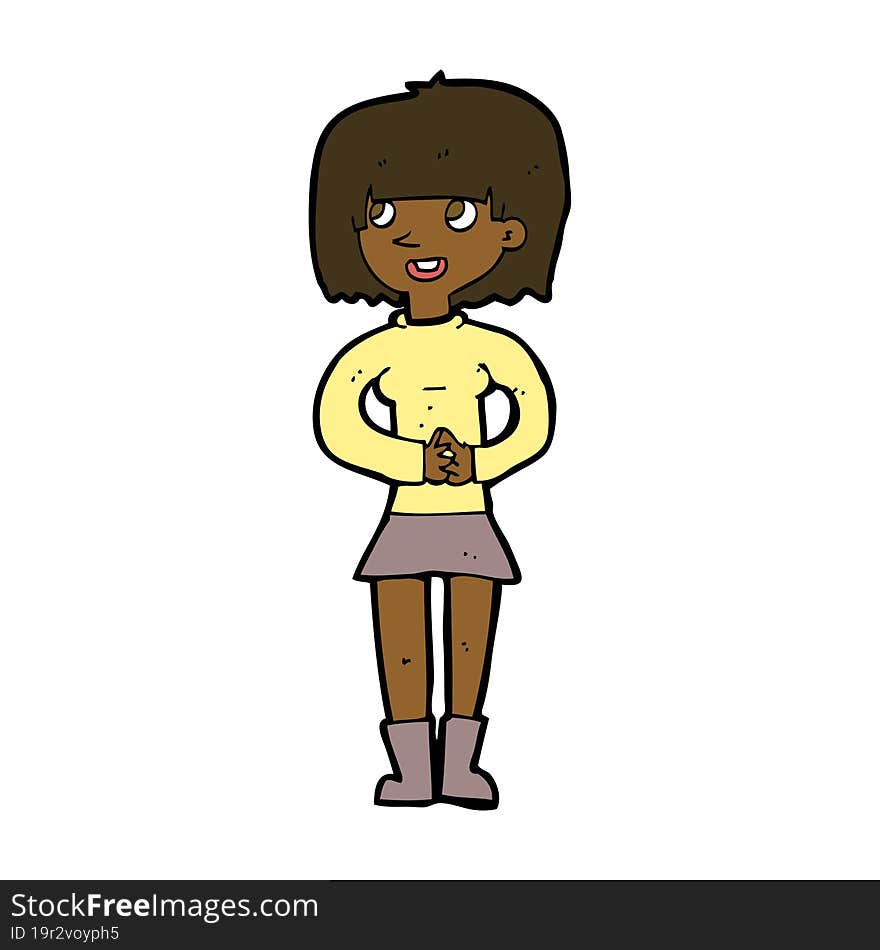 cartoon friendly woman