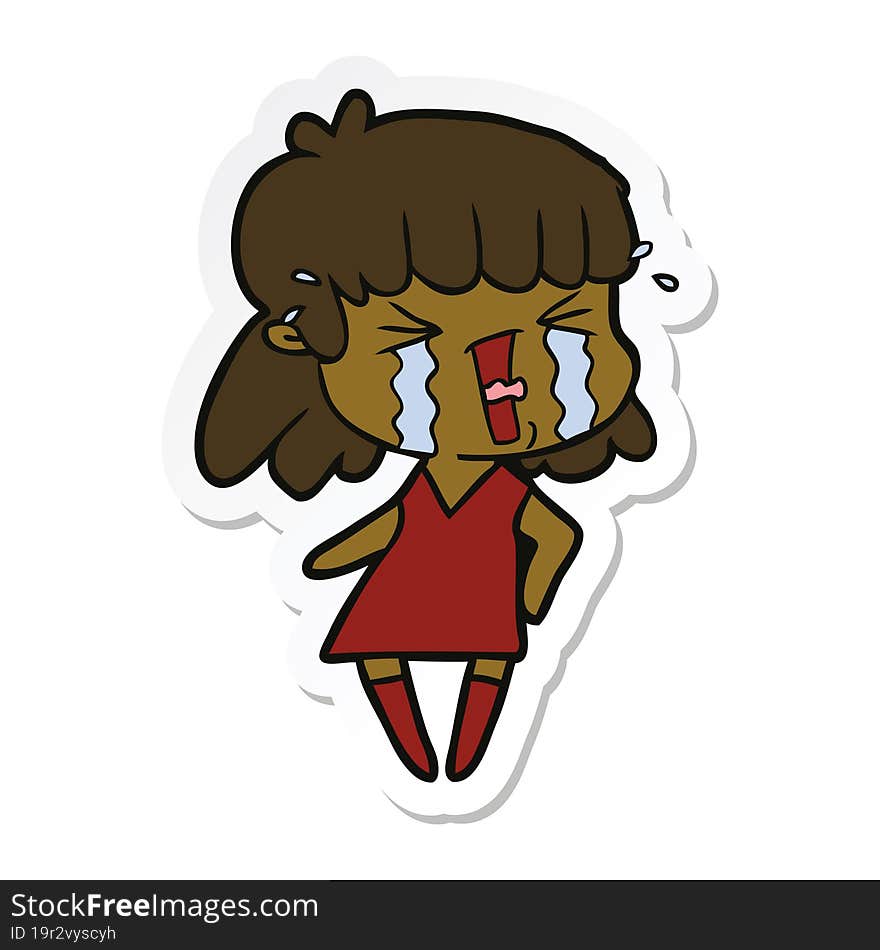 sticker of a cartoon woman