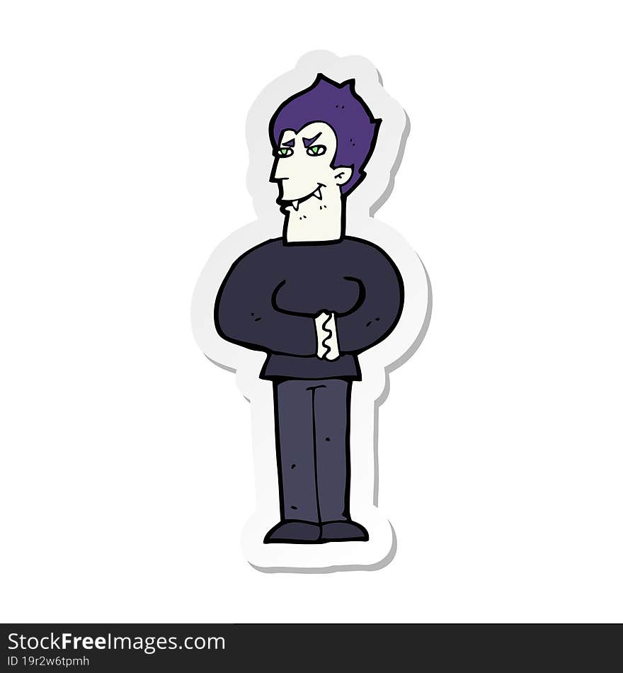 sticker of a cartoon vampire