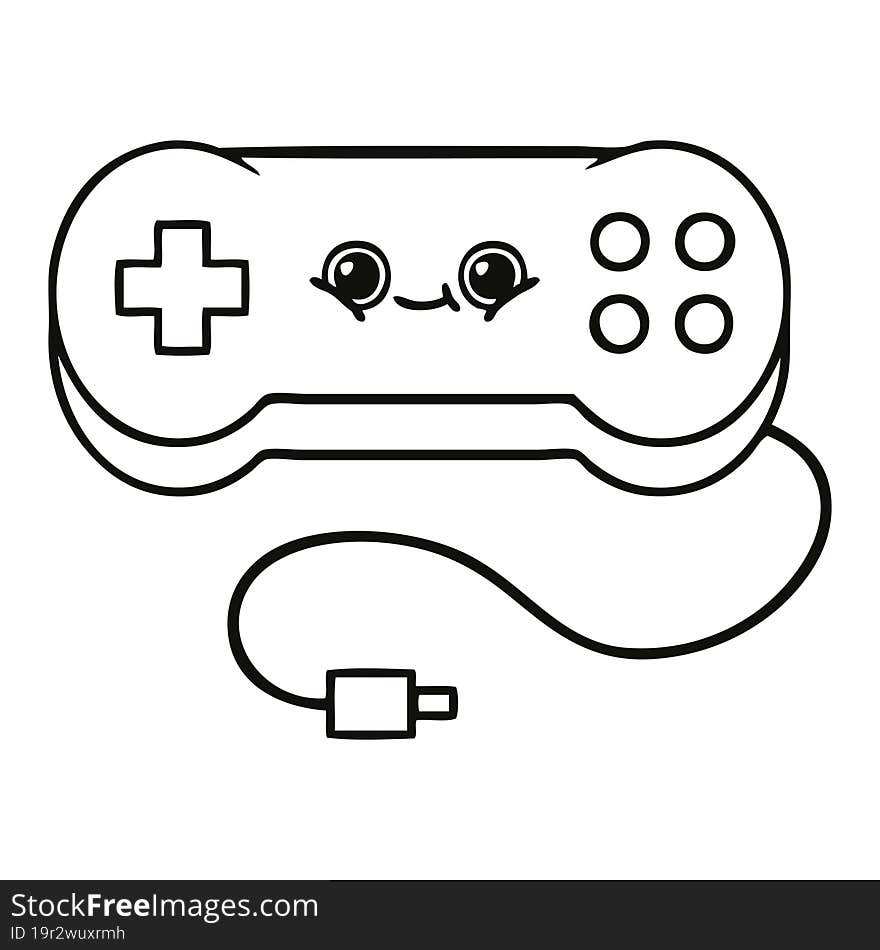 Line Drawing Cartoon Game Controller