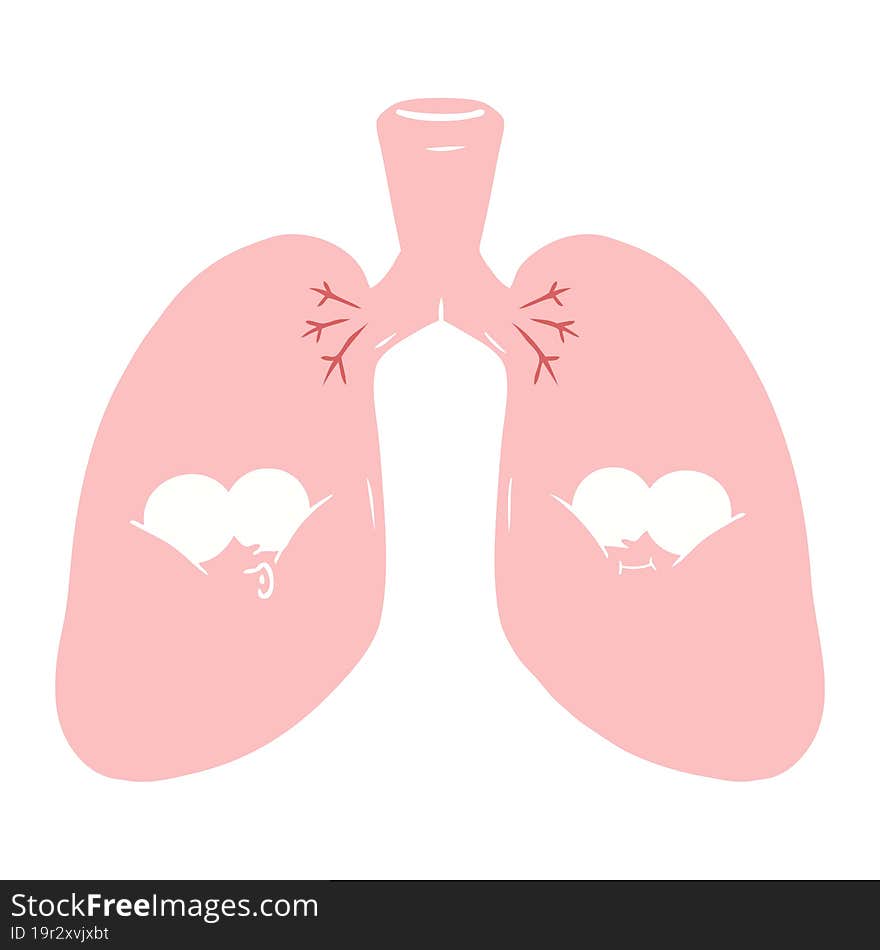 flat color style cartoon lungs