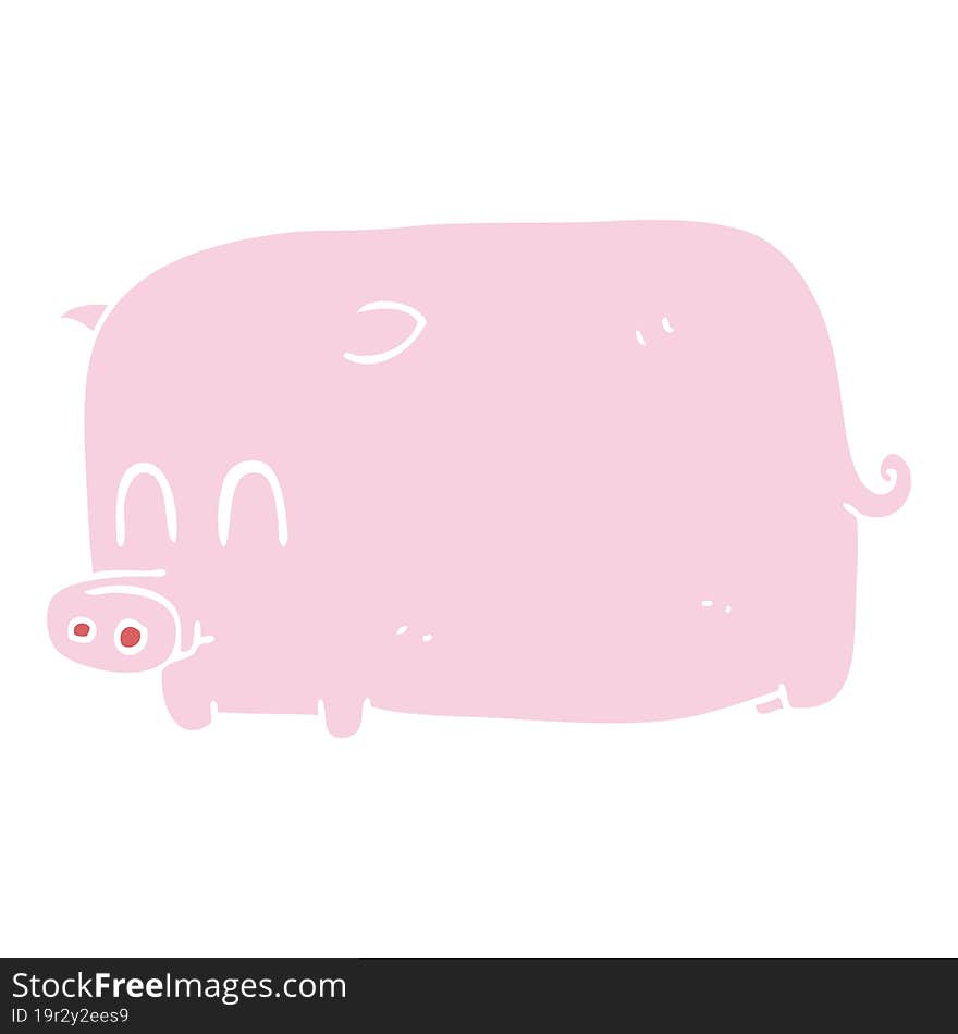 flat color illustration of pig. flat color illustration of pig