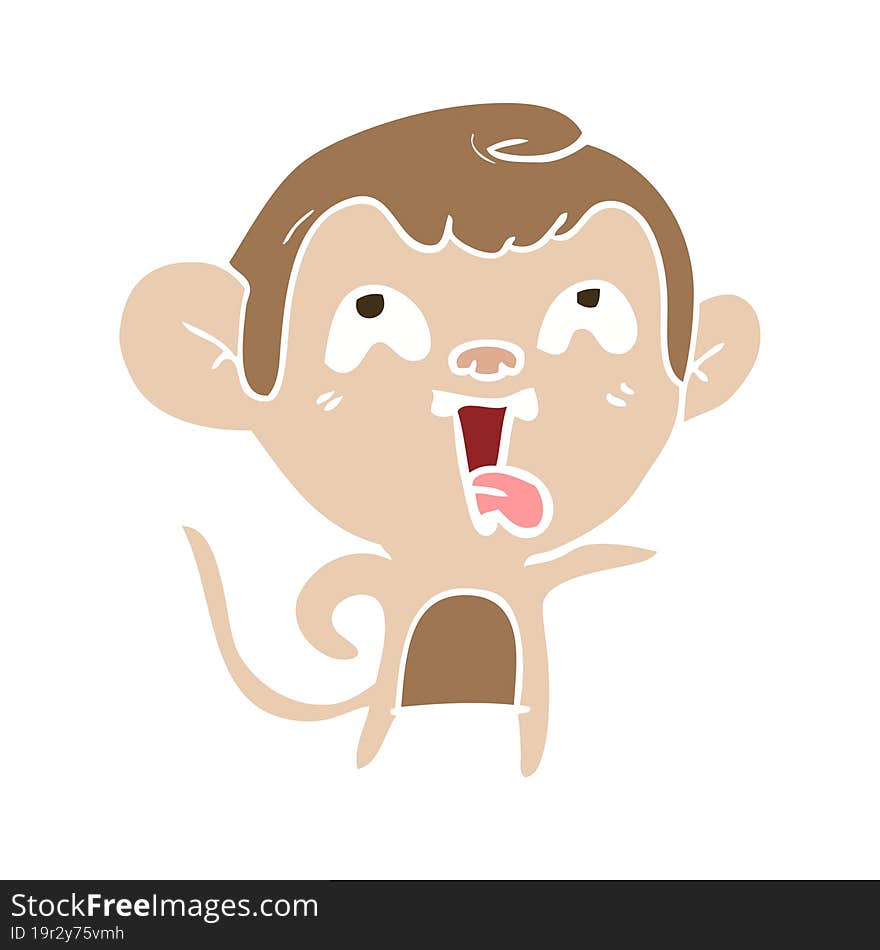 crazy flat color style cartoon monkey