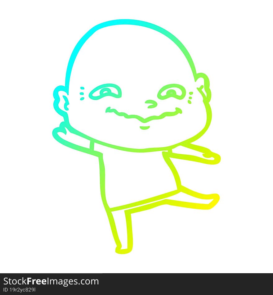 cold gradient line drawing cartoon creepy guy