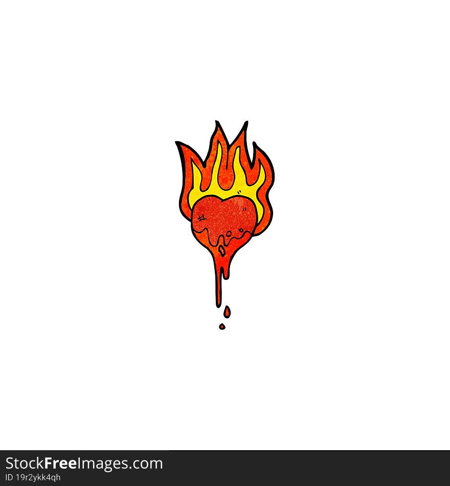 Flaming Heart Cartoon