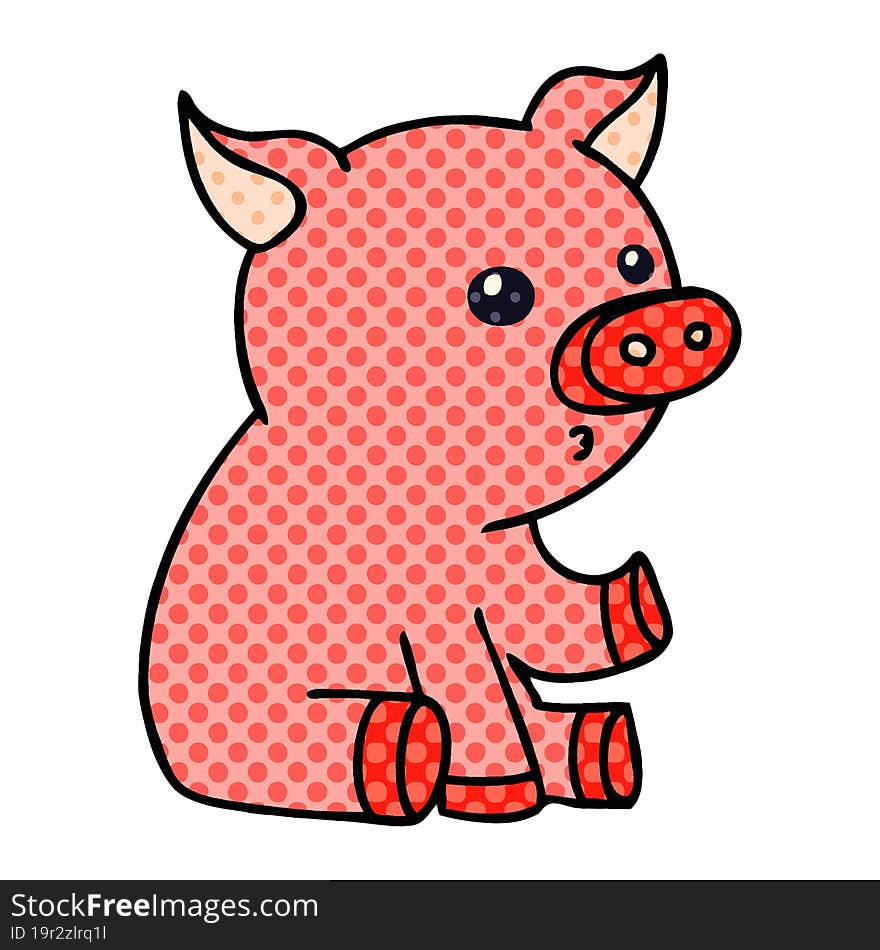 quirky comic book style cartoon pig