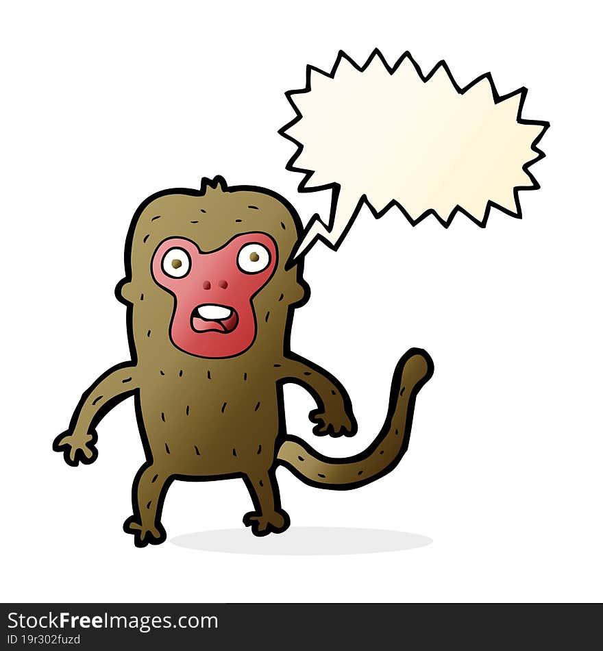 cartoon monkey with speech bubble