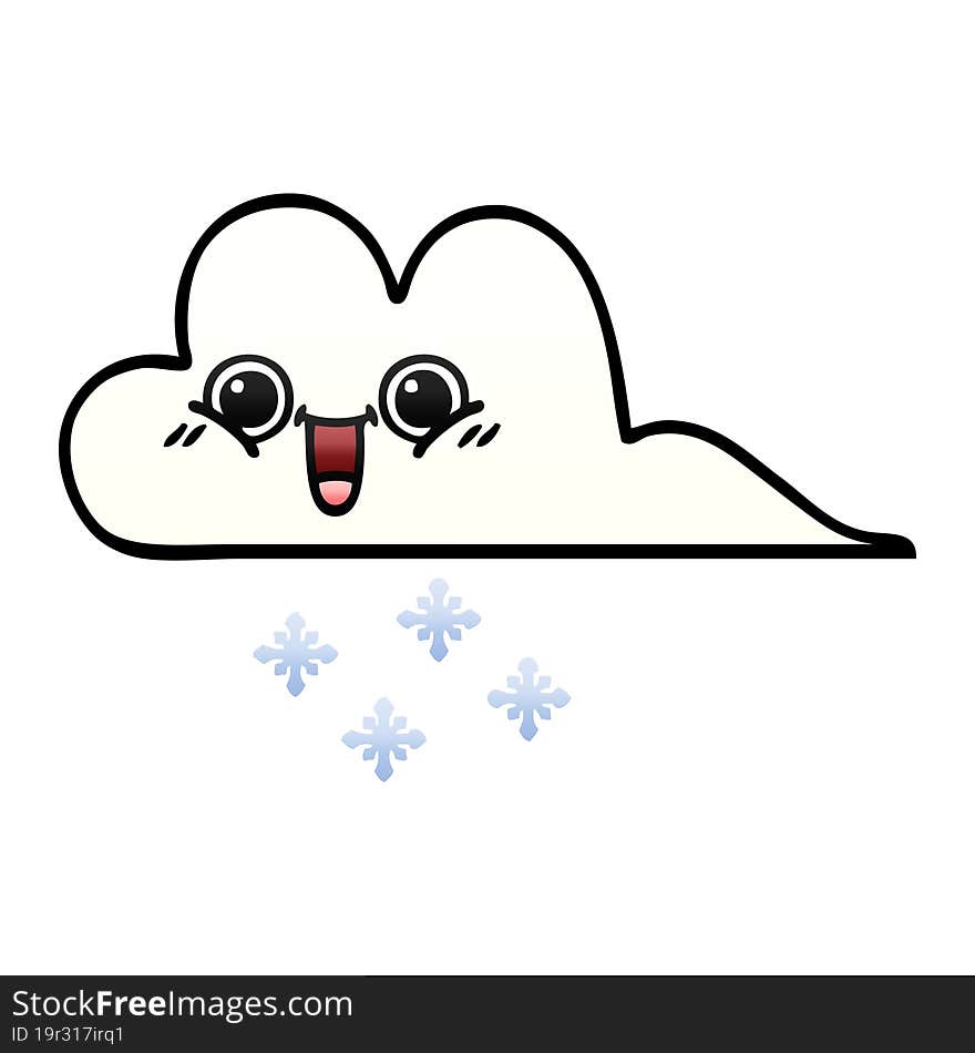 Gradient Shaded Cartoon Snow Cloud