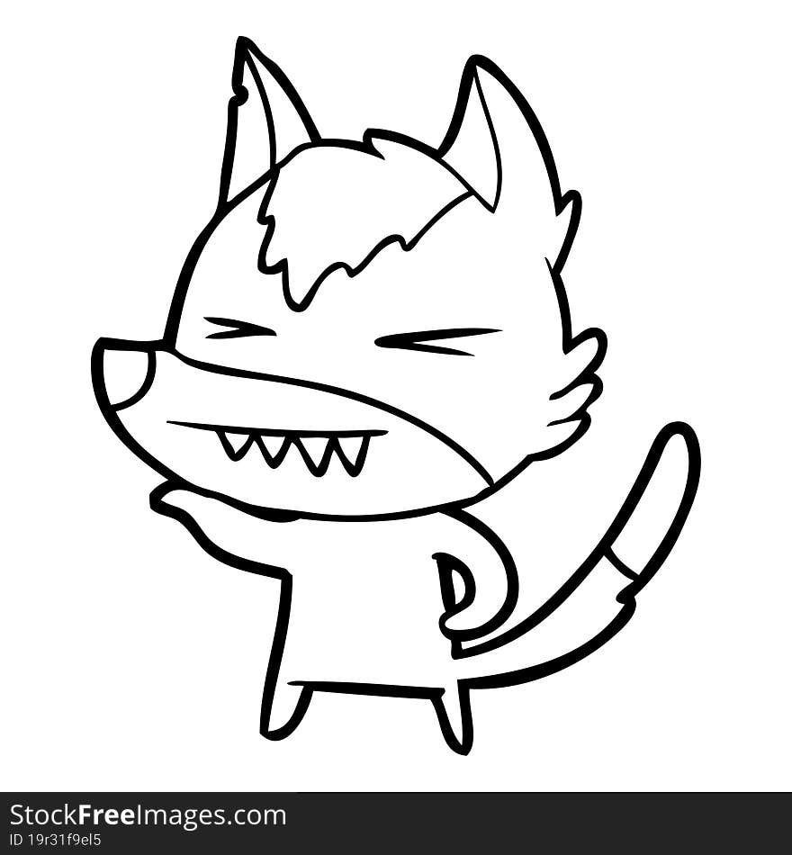 angry wolf cartoon. angry wolf cartoon